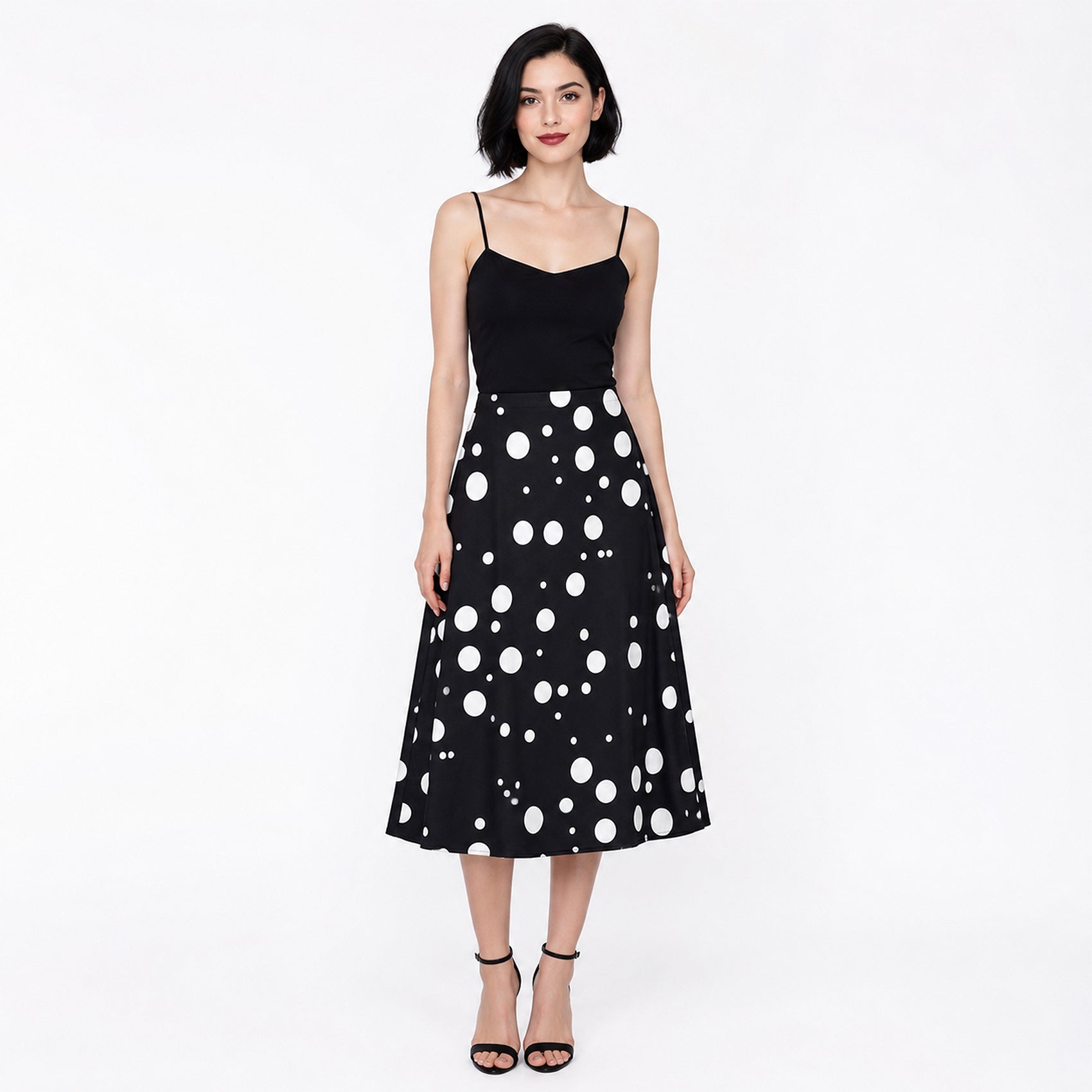 Falda Midi Para Mujer Mod. 4138pd Marca Exotica®
