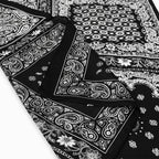 Mascada Ejecutiva De Satín Cuadrada Fina Para Mujer Boho Monocromo