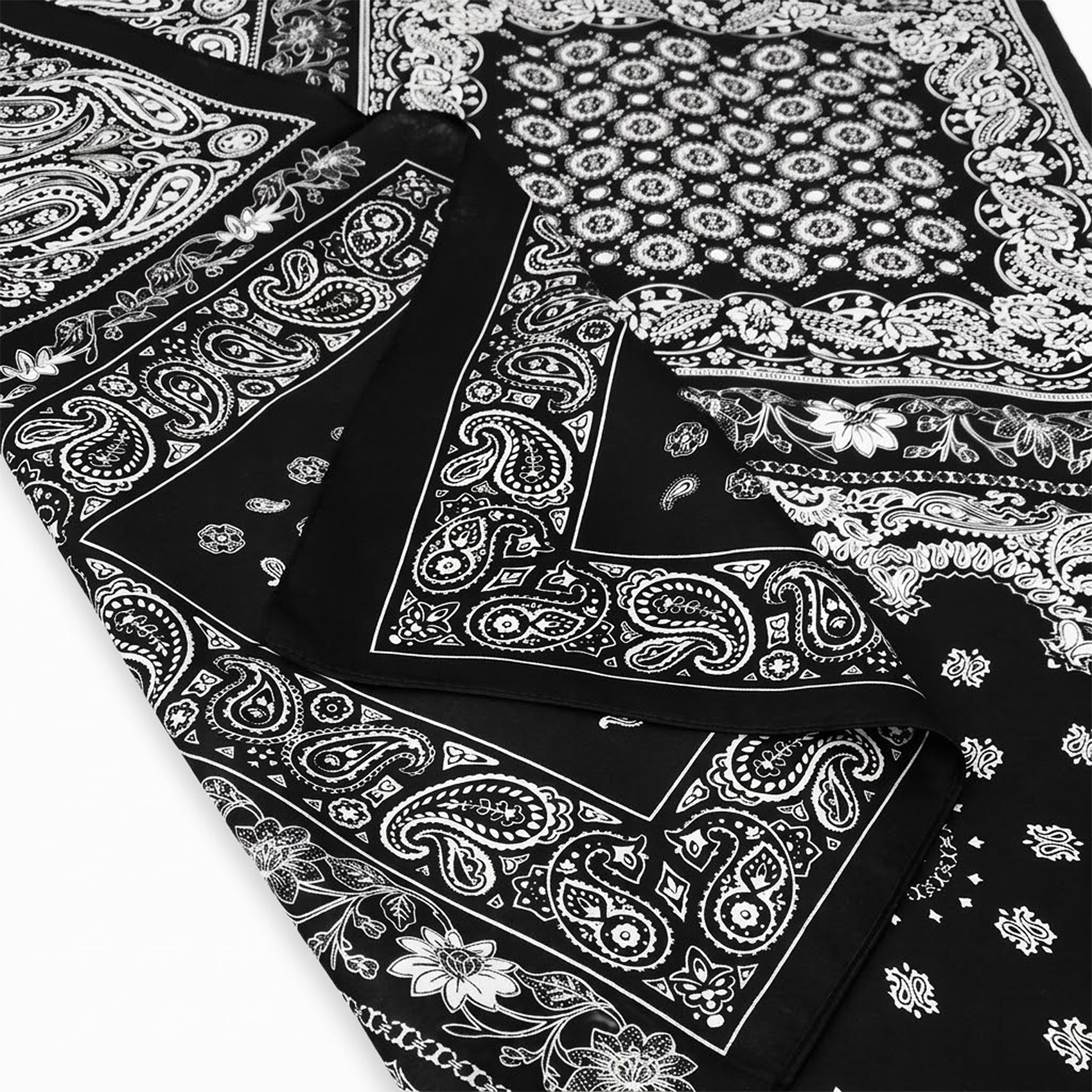 Mascada Ejecutiva De Satín Cuadrada Fina Para Mujer Boho Monocromo