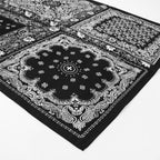 Mascada Ejecutiva De Satín Cuadrada Fina Para Mujer Boho Monocromo