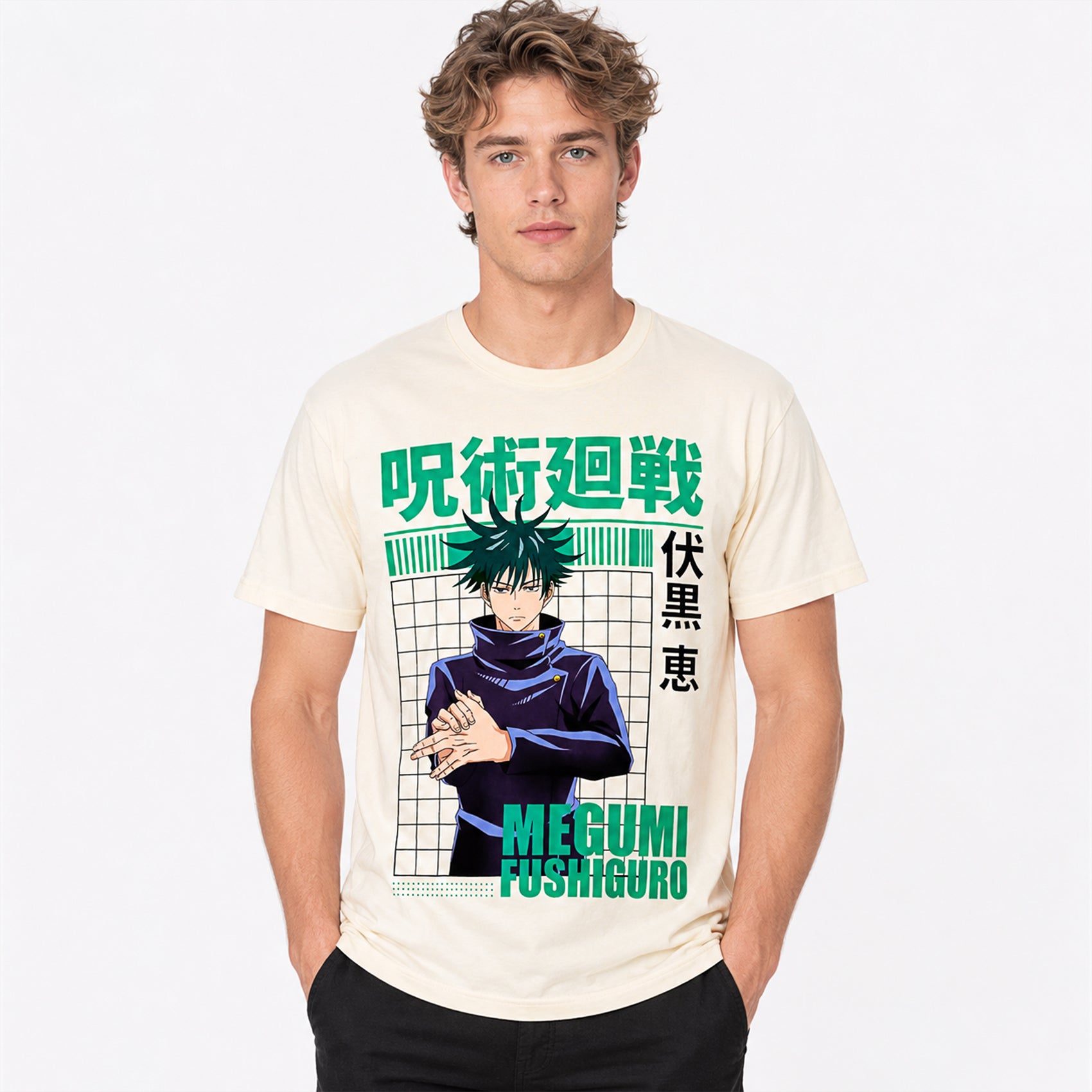 Playera Para Hombre Megumi Fushiguro Marca Mascara De Latex®
