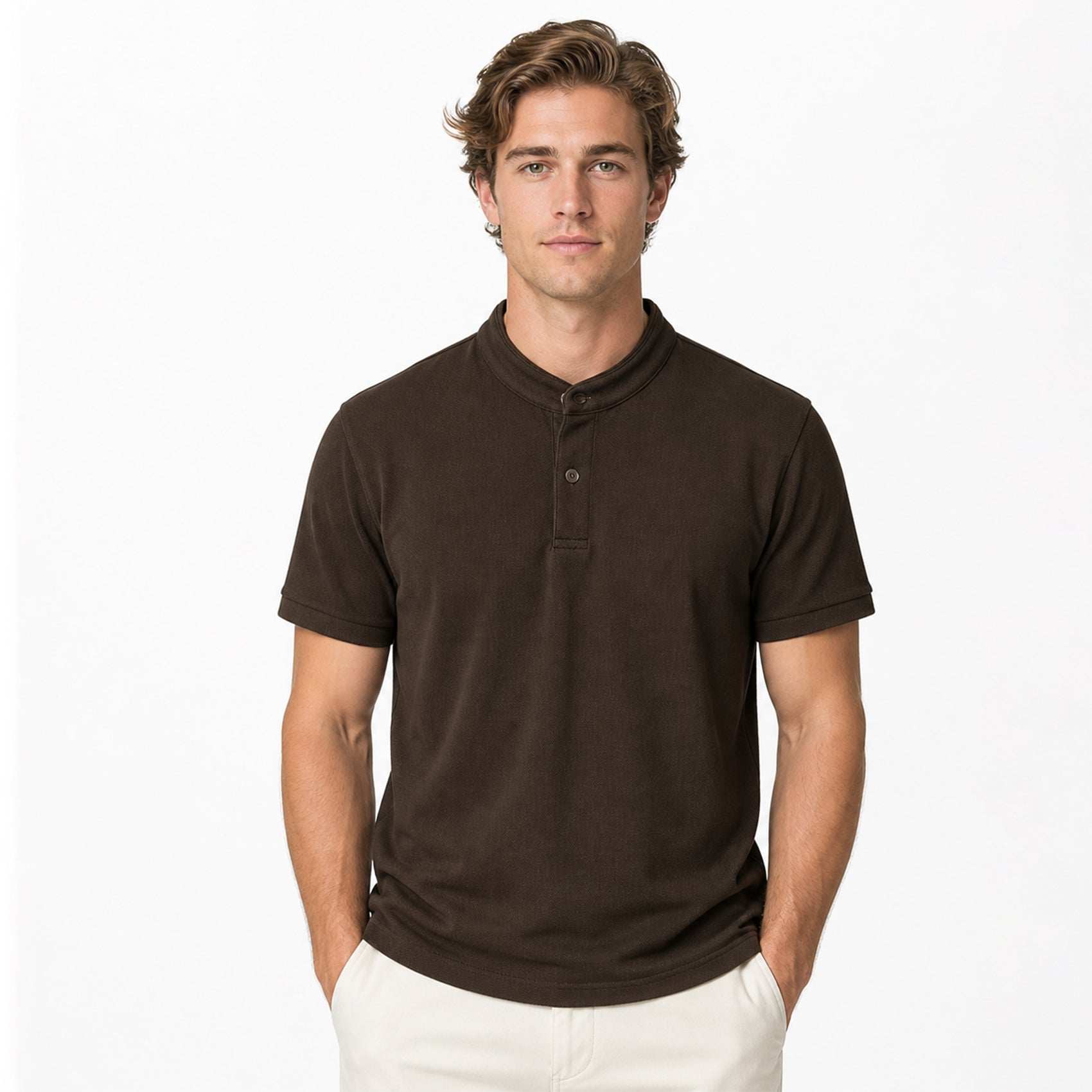 Playera Regular Fit Para Hombre Cuello Mao Mod.apmao Bobois®