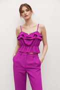 Conjunto Top Y Pantalon Para Mujer Marca. Humma® Lila Ch
